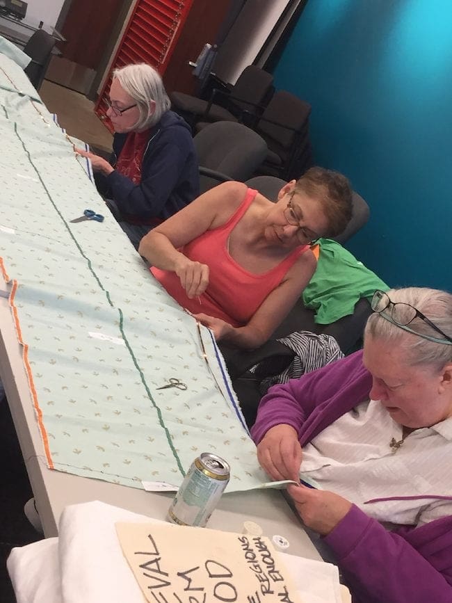 Stitching banner Charleston W. Va. climate change