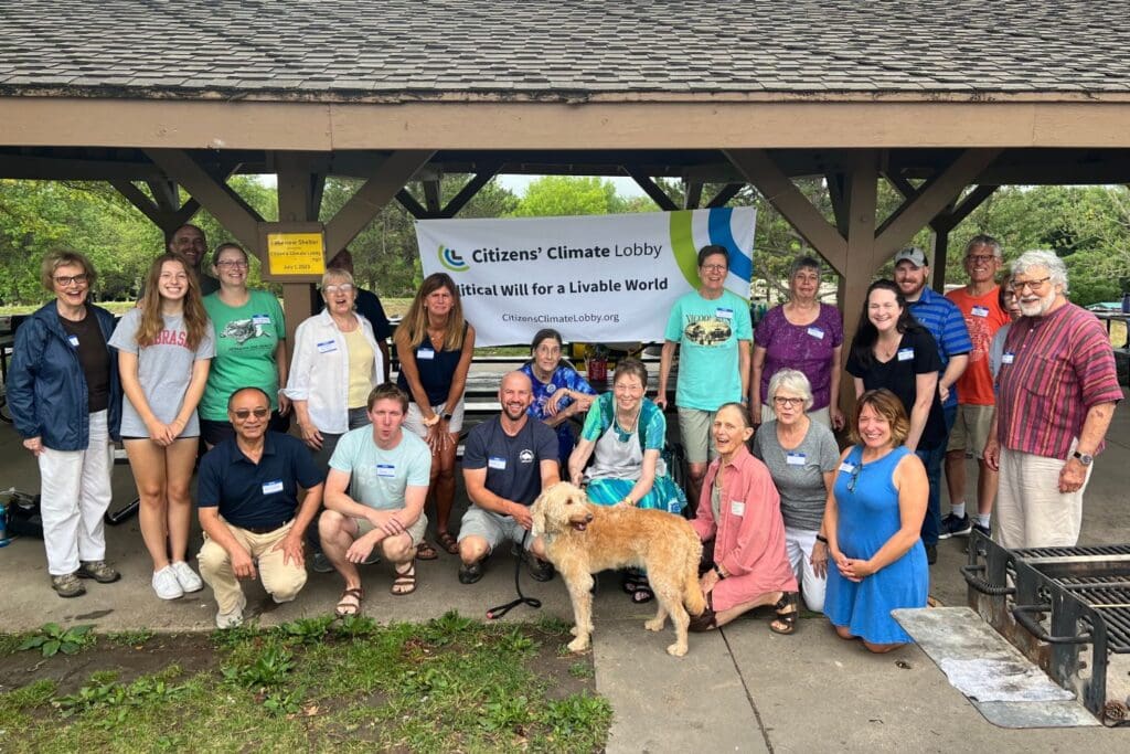 Nebraska Citizens' Climate Lobby volunteers at a chapter picnic