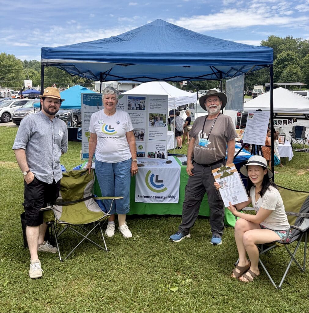Citizens' Climate Lobby volunteers tabling in western North Carolina