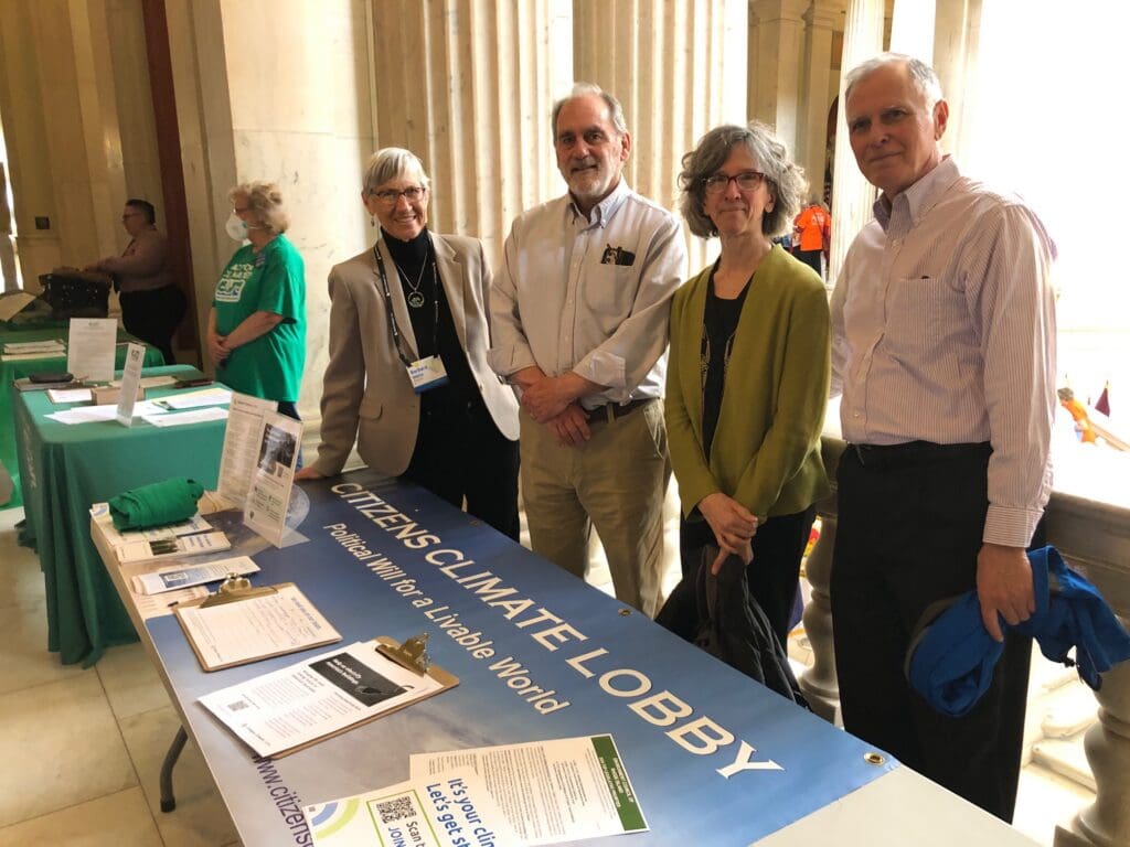 Citizens' Climate Lobby volunteers tabling at the Rhode Island State House