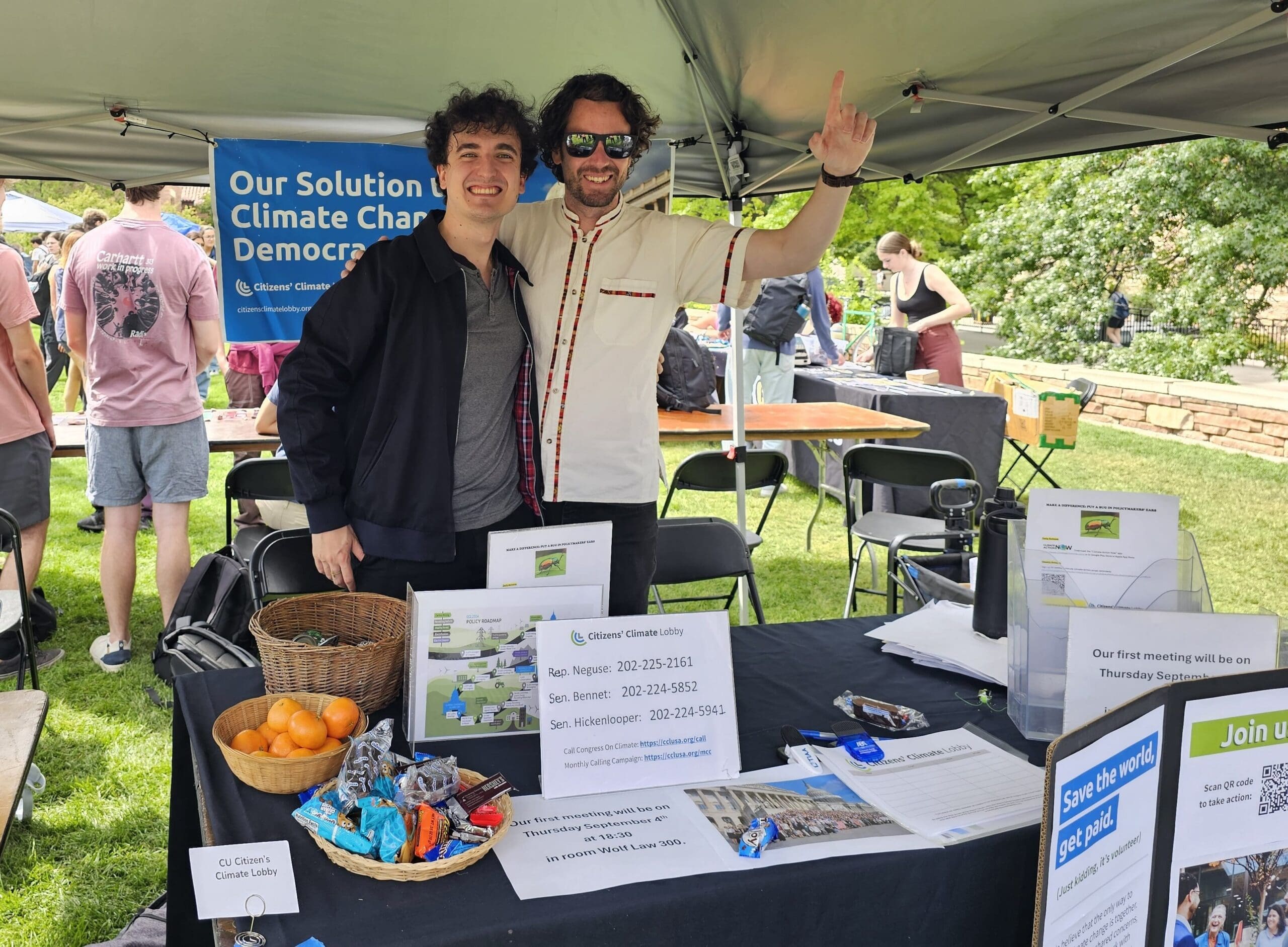 University of Colorado volunteers tabling
