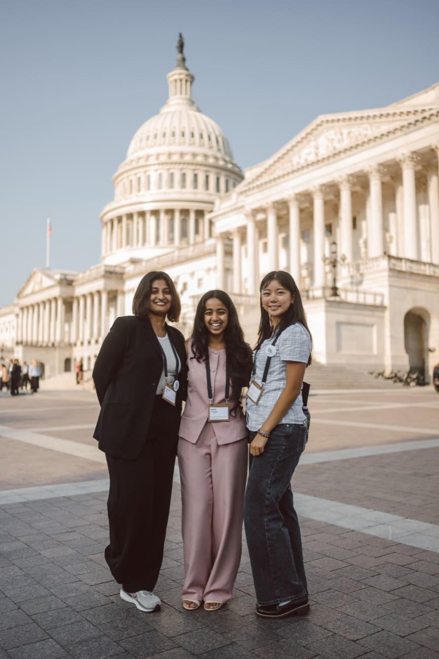 Trio of youth women in front of the capitol